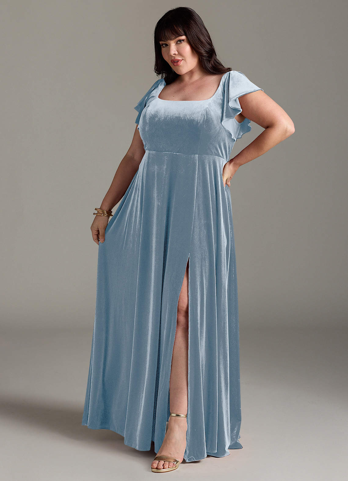 princess polly baby blue dress Eileen Fisher Women's Sleeveless Velvet Midi Dress - Blue main image 0