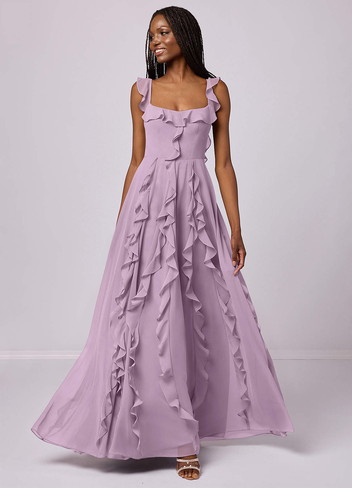 Barbie ♥ Azazie Bridesmaid Dresses Wisteria A-Line with Pockets Chiffon Dress image1