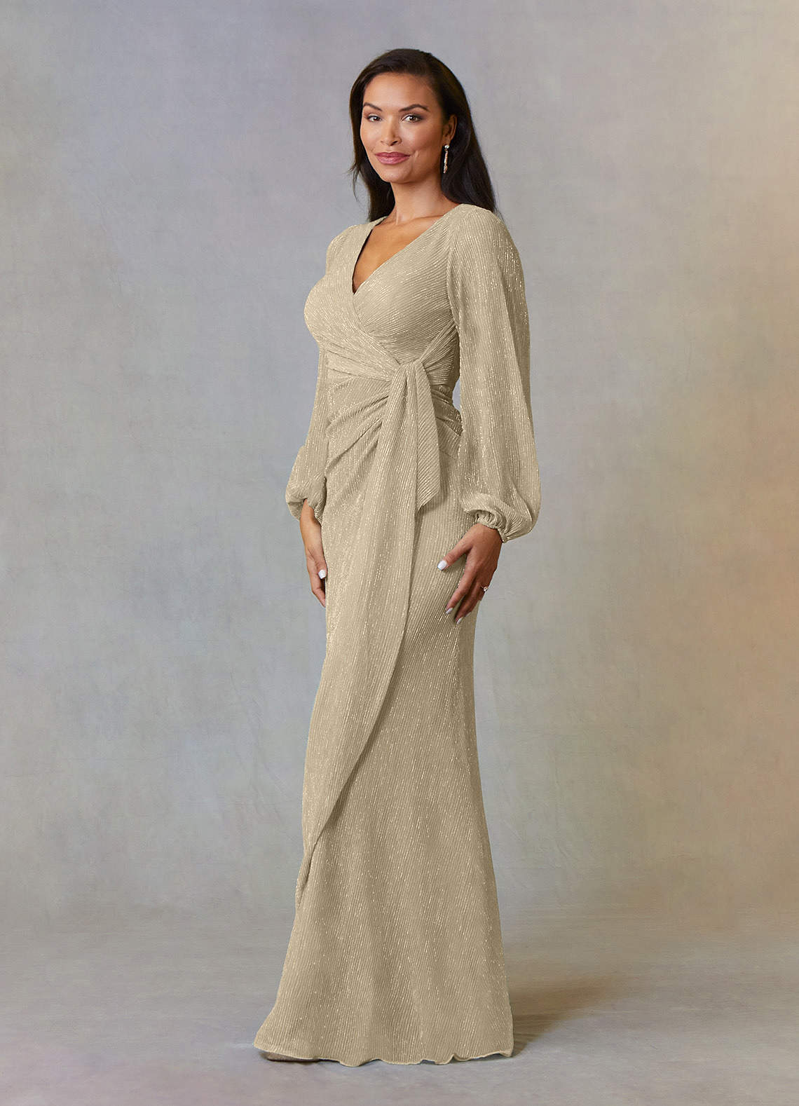 Upstudio Sterling Venta Final Vestido de Agave de Malla Metálica de Corte En A con Volante image1