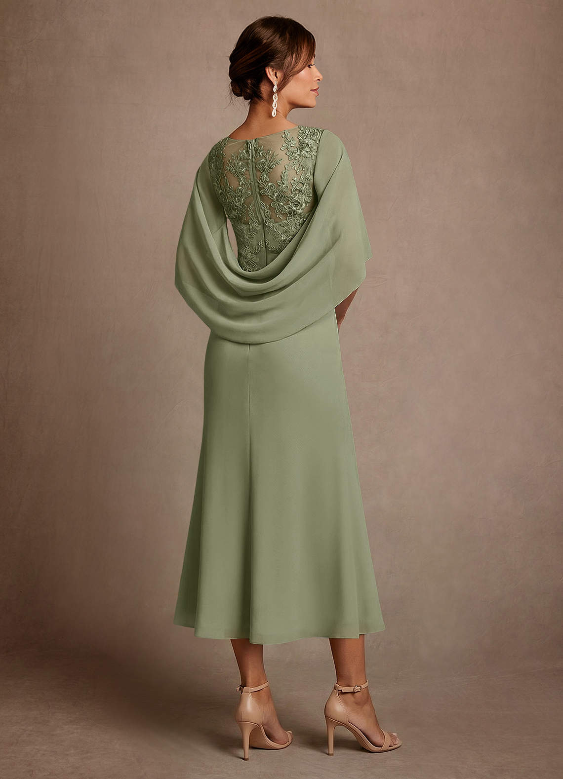 Azazie Forums Mother of the Bride Dresses Pistachio A-Line Lace Dress image1