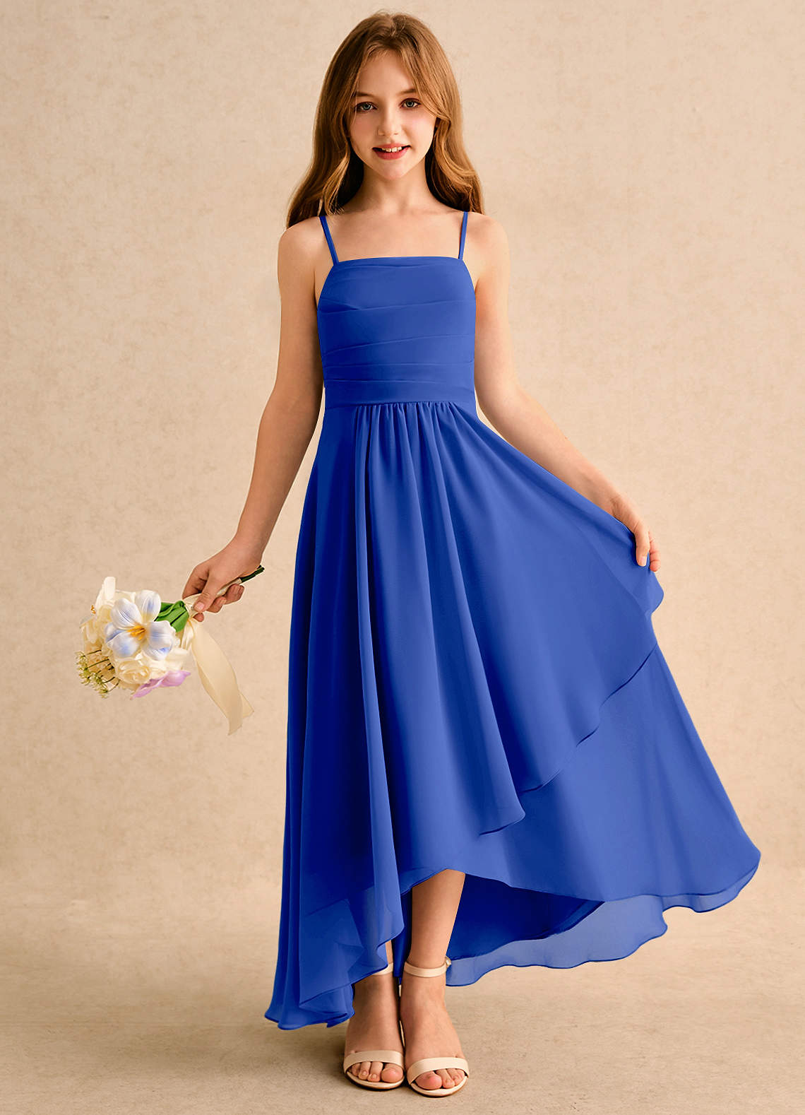 azazie twilight blue dress Dance Girls Formal Her floor occ:Bridesmaid Kids Eloise Tulle Dress Sleeve Style:Bell