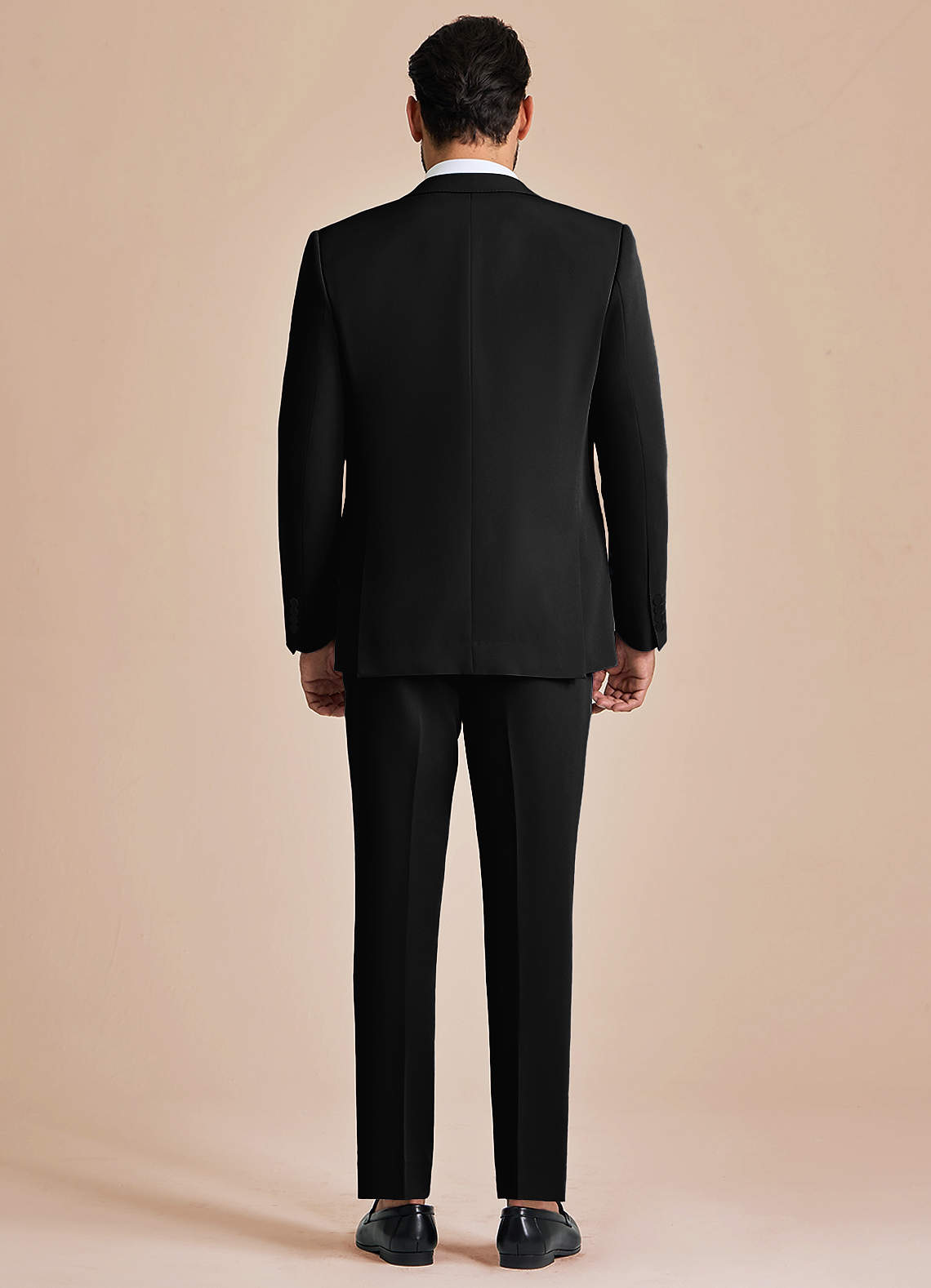 front James Black Structured Stretch Suit