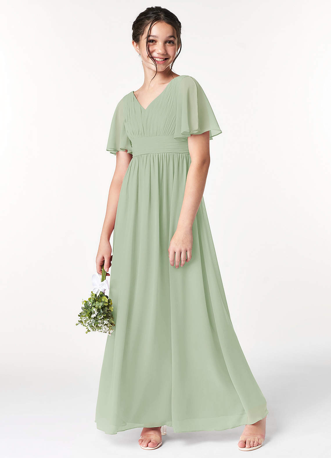 AZAZIE TEMEKA outlets bridesmaid dress - dusty sage