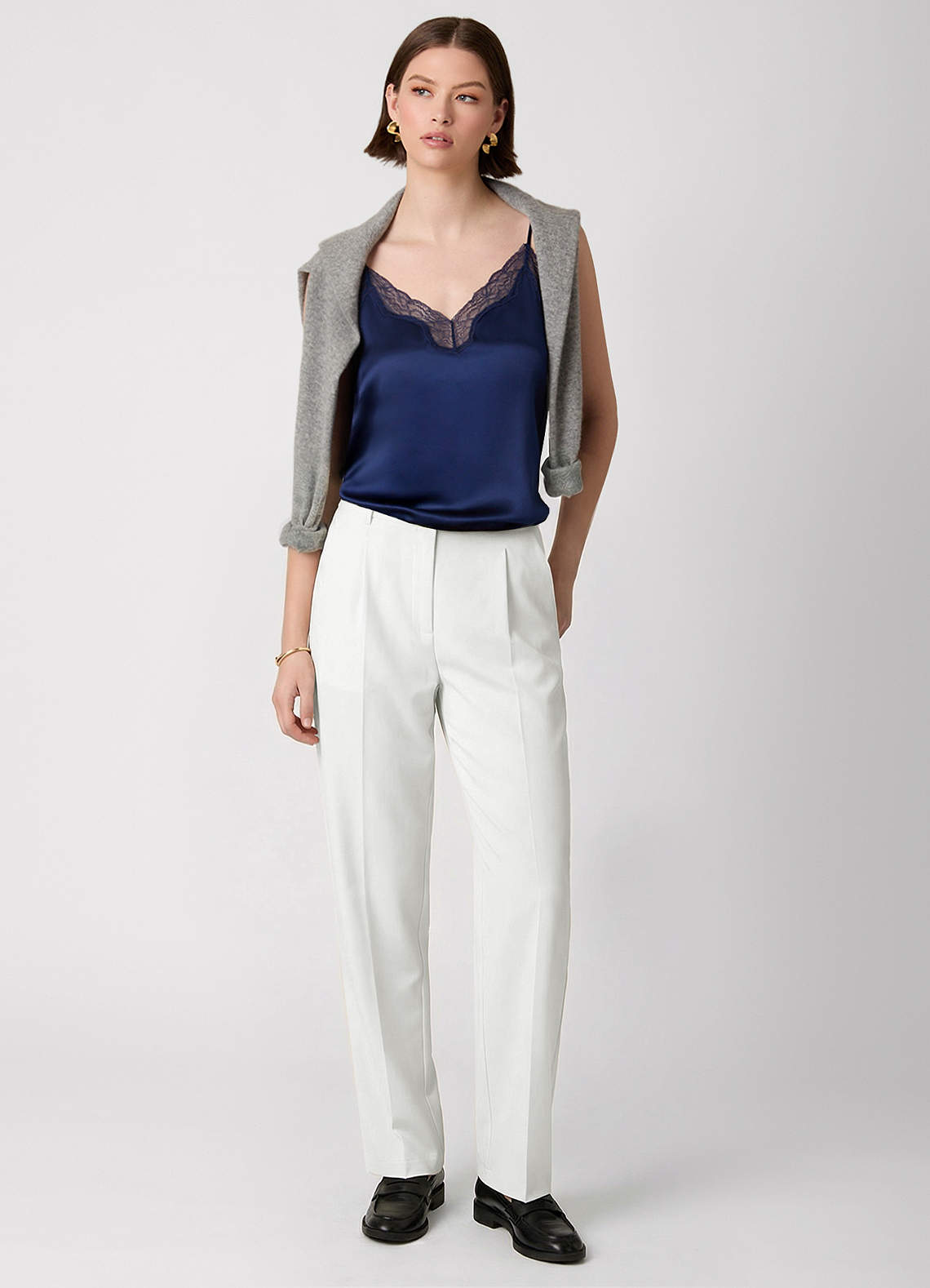 front Koszulka na ramiączkach z jedwabiu 100% nadająca się do prania