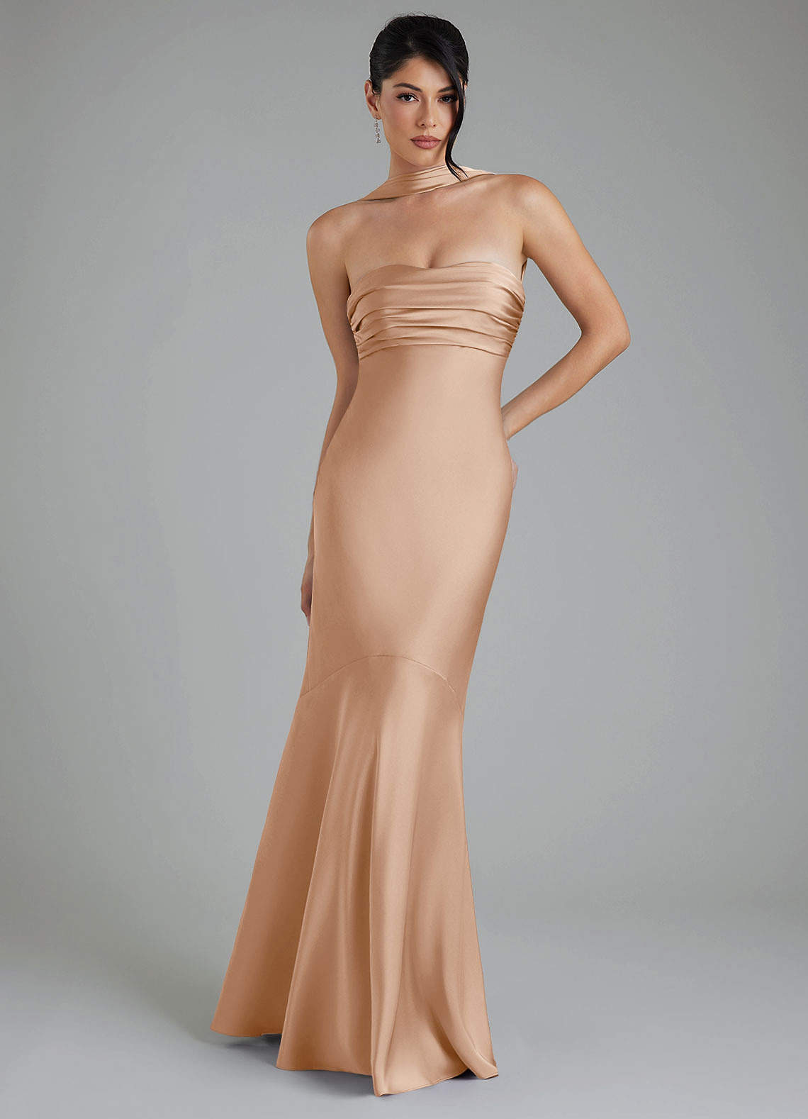 english rose satin bridesmaid dresses Azazie Marryn
