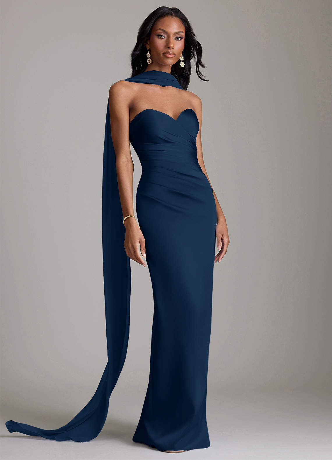 strapless navy blue cocktail dress Nox Anabel -A827 Strapless Tiered Short Cocktail Dress 14 / NAVY BLUE