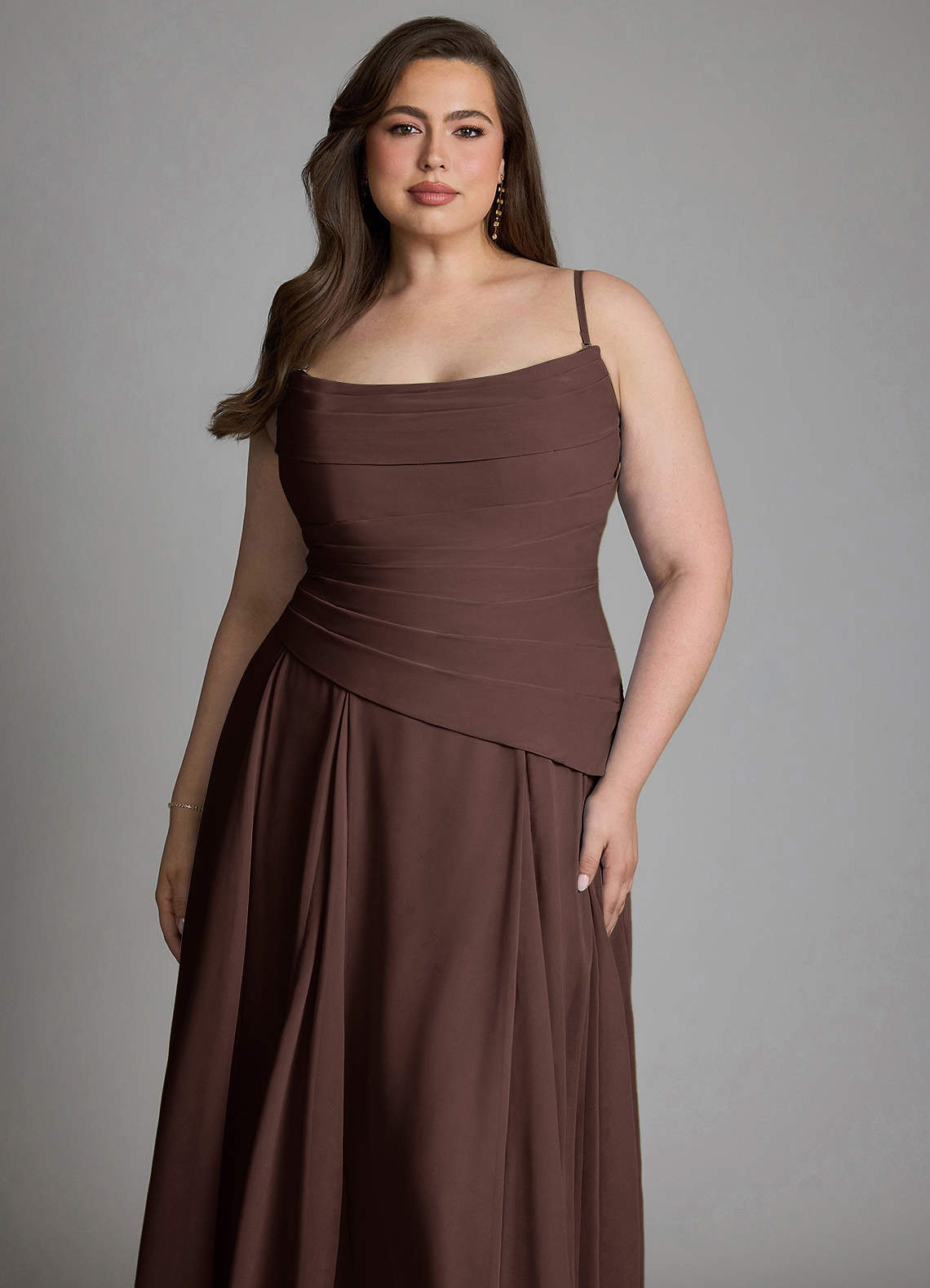 Azazie Gabriela Bridesmaid Dresses Ganache A-Line Corset Chiffon Dress image22