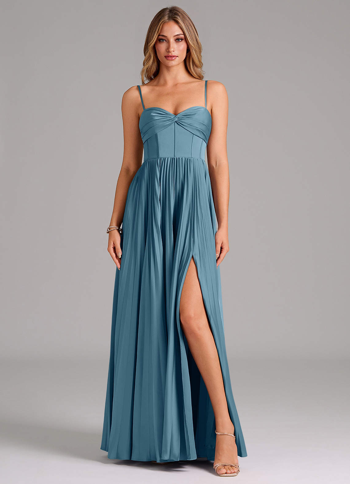 Azazie Tyla Bridesmaid Dresses Bermuda A-Line Sweetheart Neckline Stretch Satin Dress image1