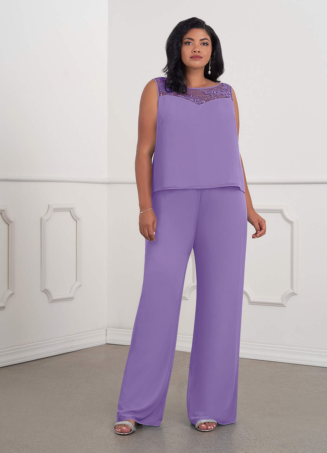 Azazie Maura Mother of the Bride Dresses Tahiti Jumpsuit/Pantsuit Sequins Chiffon Dress image8