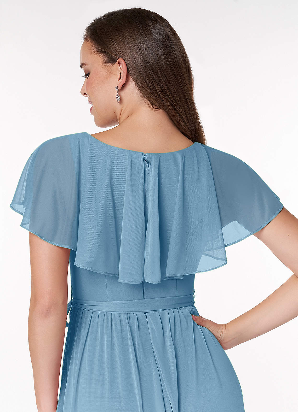 Azazie Jael Ready to Ship Steel Blue Mesh Bridesmaid Dresses | Azazie Azazie Jael Ready to Ship Steel Blue Mesh Bridesmaid Dresses | Azazie