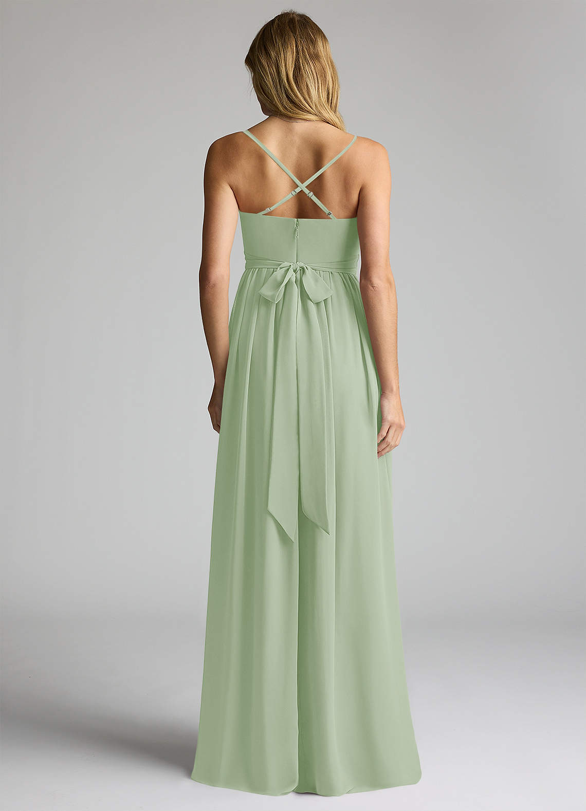 Azazie Llana Vestidos de dama de honra para maternidade Vestir Linha A Comprimento do chão Chiffon image3