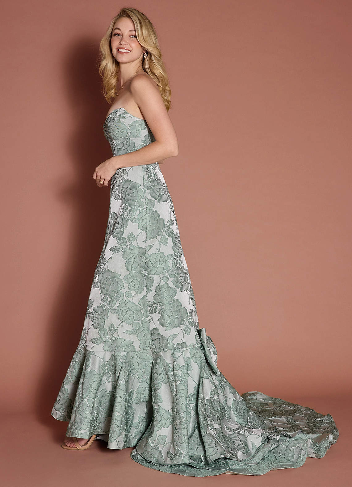 Bridget Mint Bow Gown | Azazie