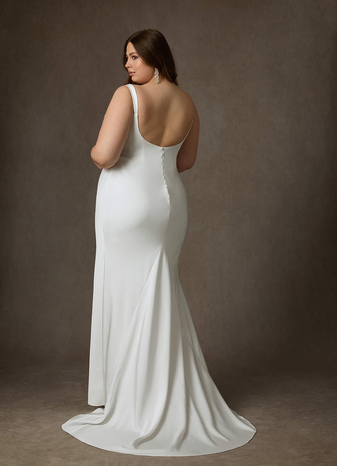 Azazie Lyssa Wedding Dresses Diamond White Mermaid Crepe Back Satin Dress image8