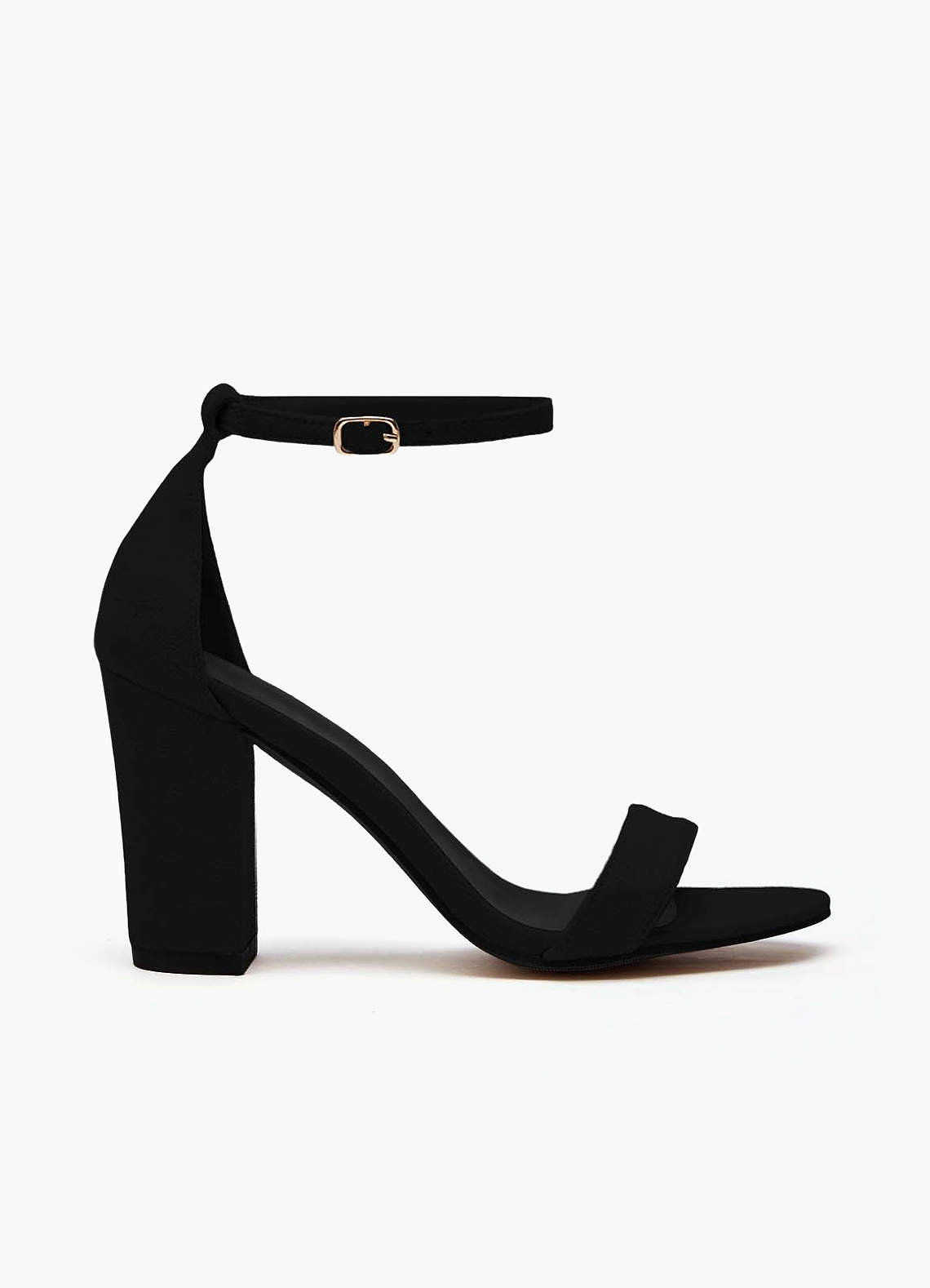front Eenvoudige enkelband blokhak sandalen