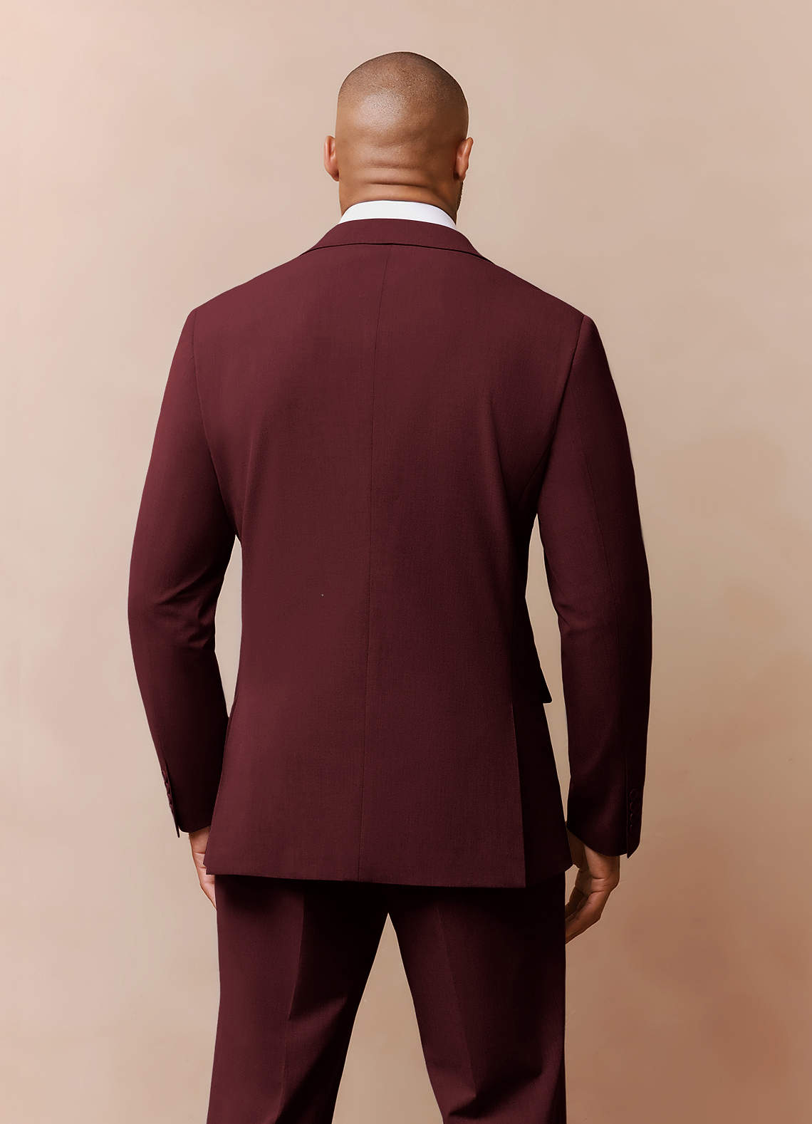 front Savile Burgundy Wool Blend Suit Jacket