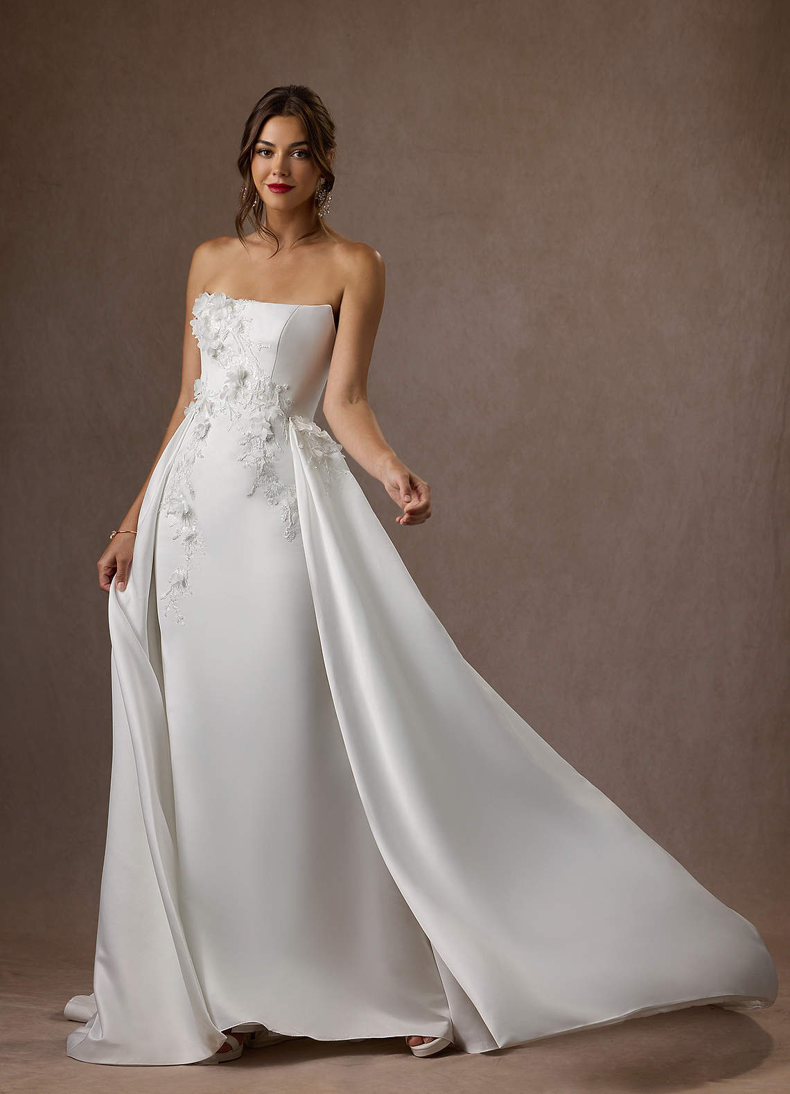 Azazie Sersi Wedding Dresses Diamond White Mermaid Strapless Matte Satin Dress image7