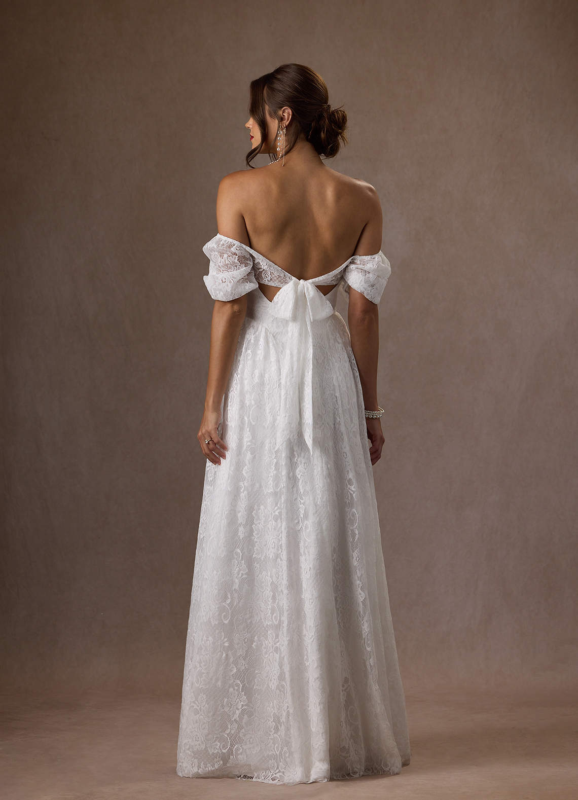 Azazie Britt Wedding Dresses Diamond White A-Line Sweetheart Neckline Lace Dress image1