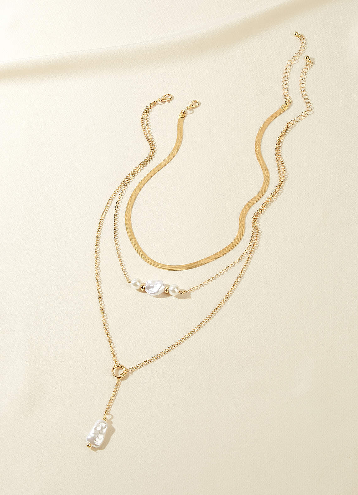 front Collier à chaîne en perles superposées