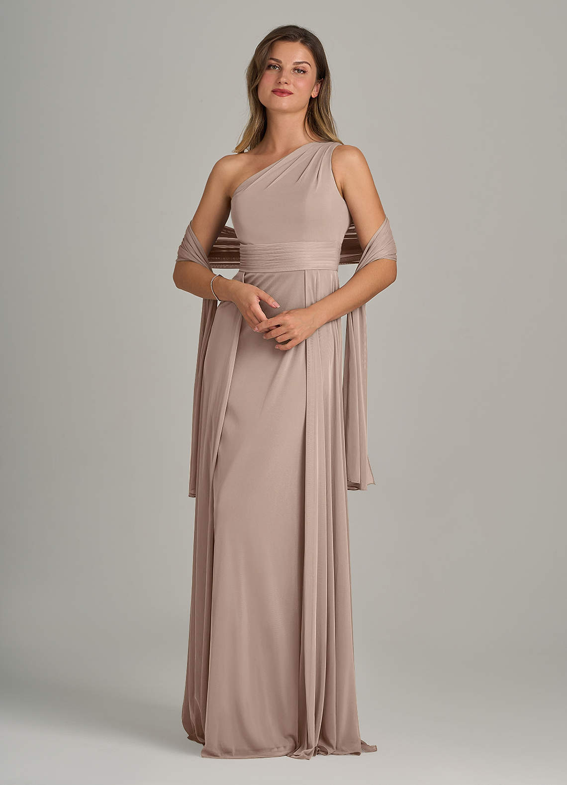 front Azazie Matching Color Ireland Mesh Shawl