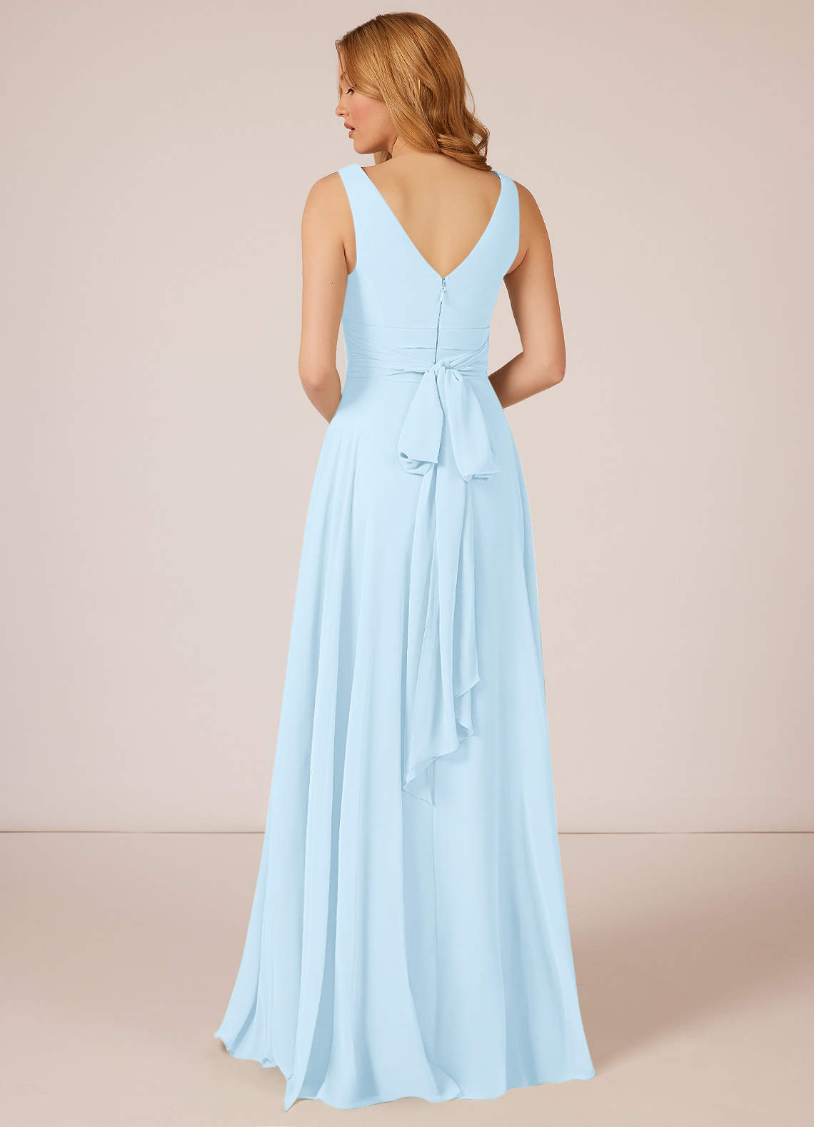 Azazie Bianca Bridesmaid Dresses A-Line Pleated Chiffon Floor-Length Dress image1