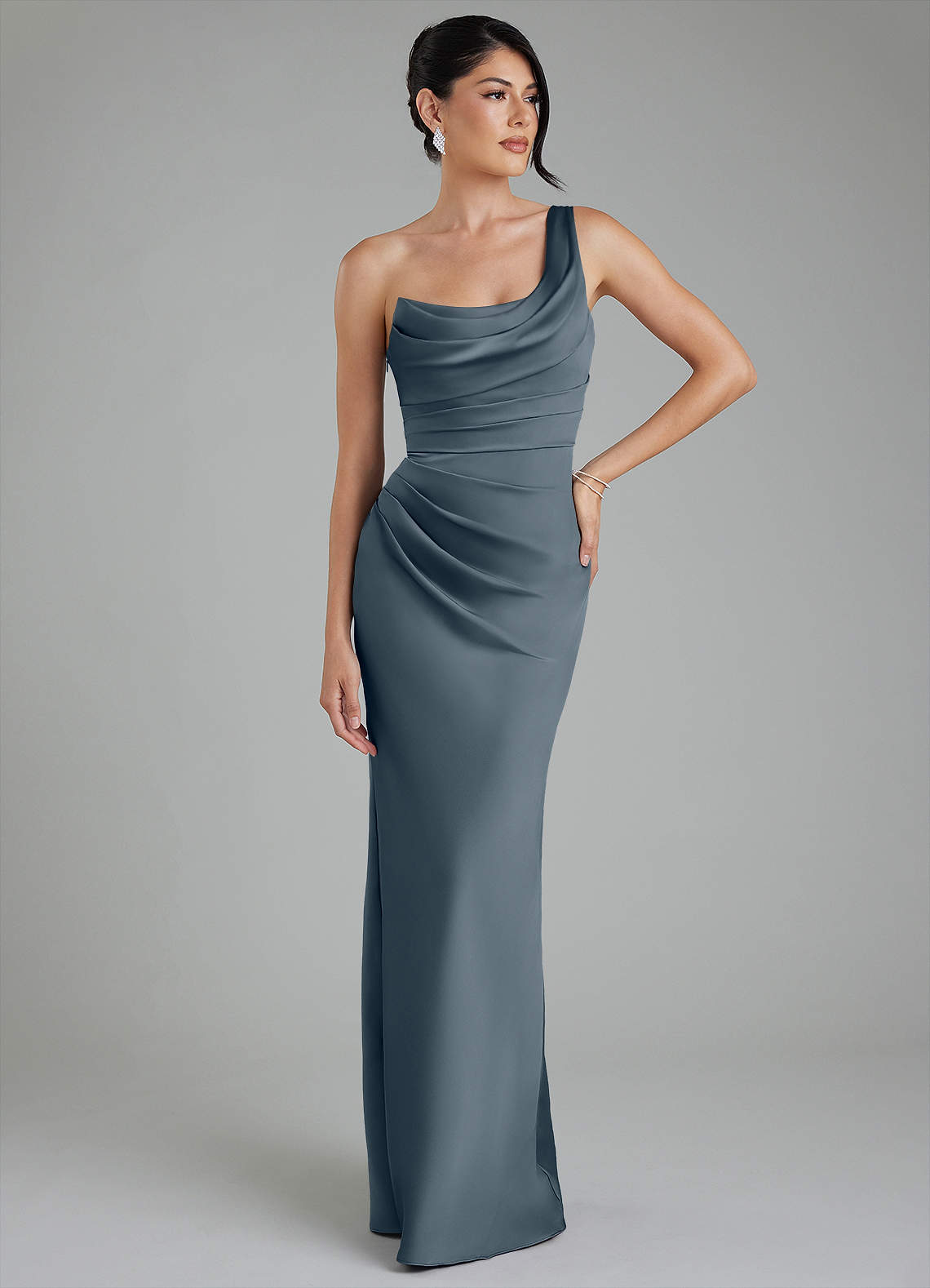 Azazie Sabrina Twilight Stretch Satin Bridesmaid Dresses