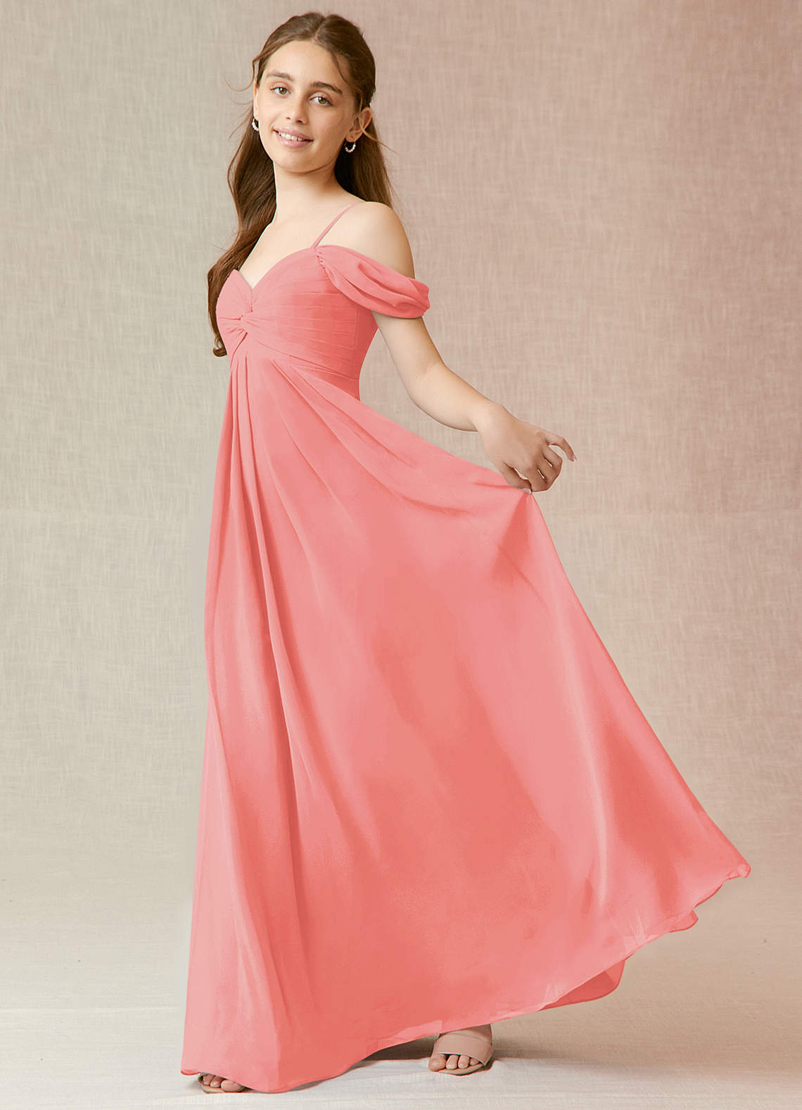 Coral junior hotsell bridesmaid dresses