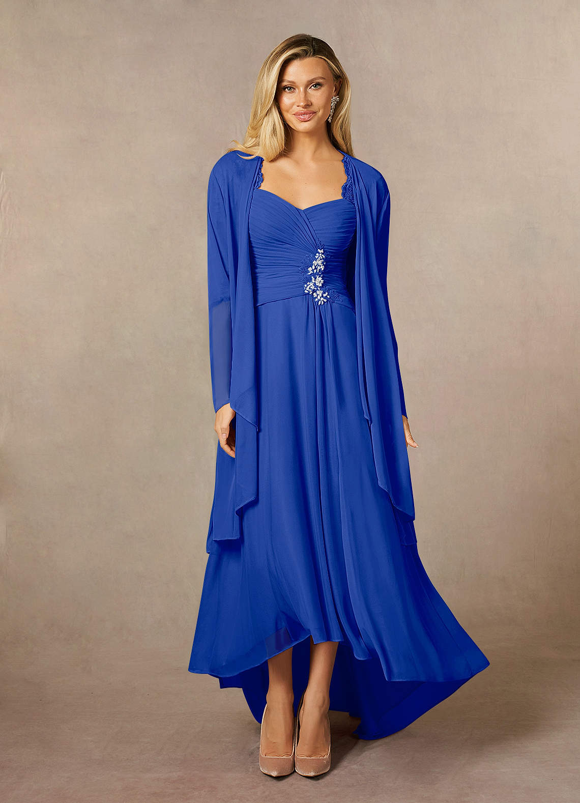 Azazie Anne Mother of the Bride Dresses Royal Blue Sheath Sweetheart Sequins Lace Dress image1