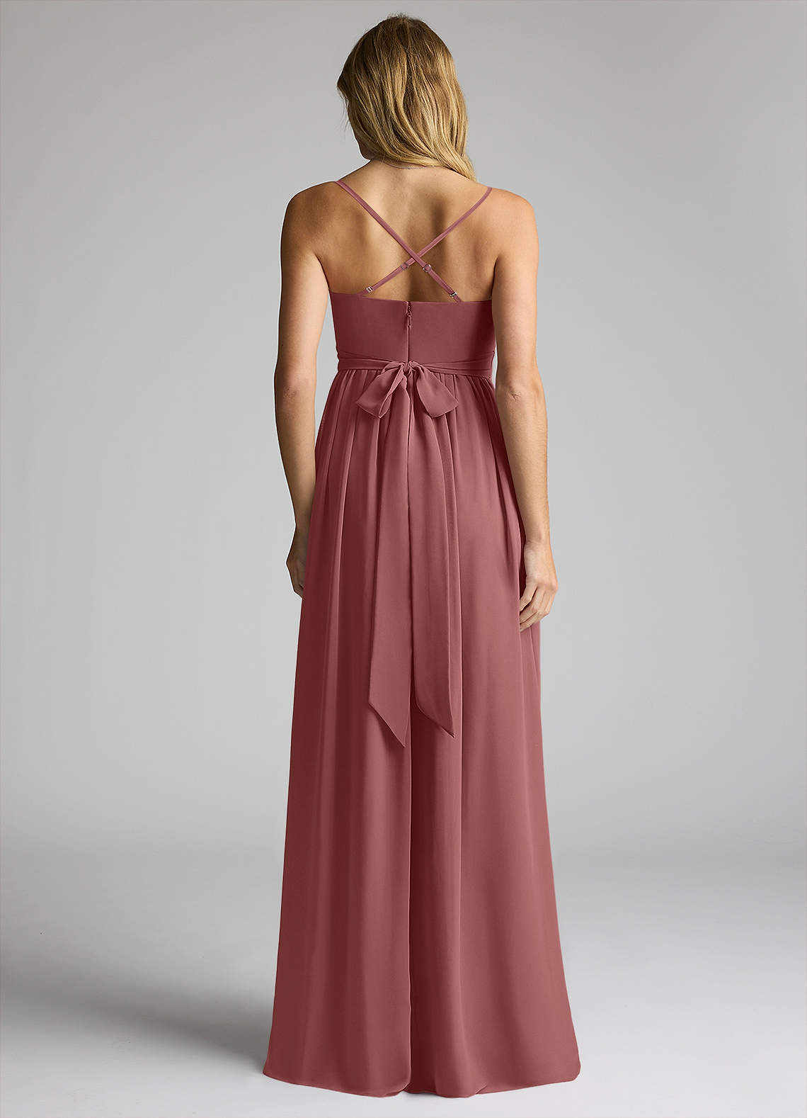 Azazie Llana vestidos de dama de honor de maternidad Vestido de Corte en A Hasta el suelo Gasa image3