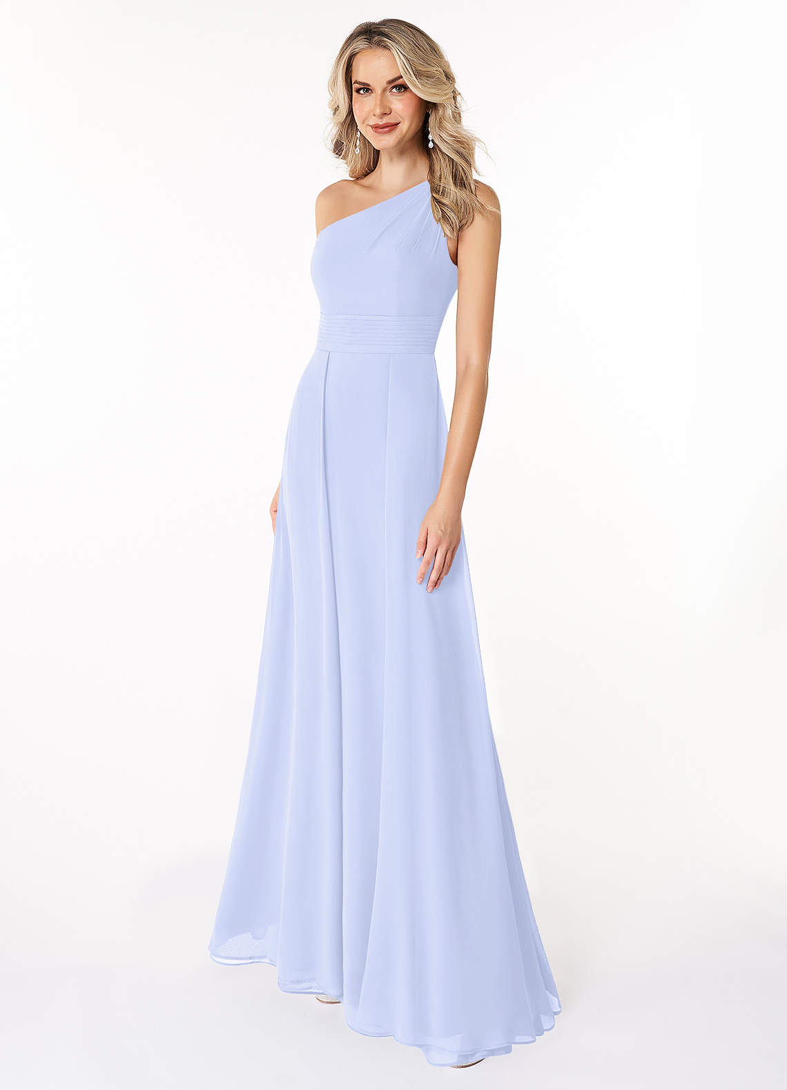 Azazie Dallas Brautjungfernkleider A-Linie One-Shoulder Chiffon Kleid Lavendel image1