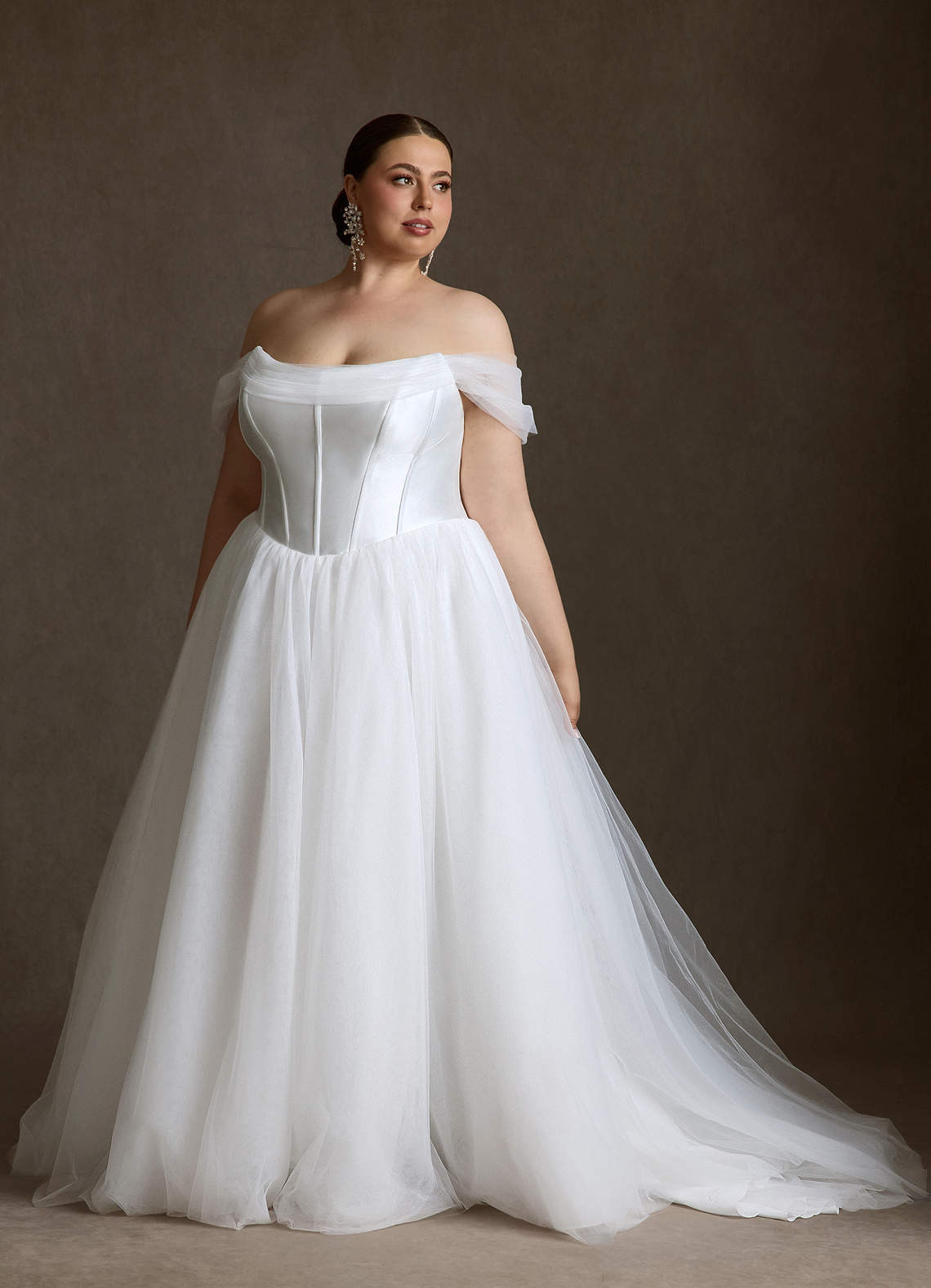 Azazie Adalyn Wedding Dresses Diamond White Ball-Gown Tulle Dress image15