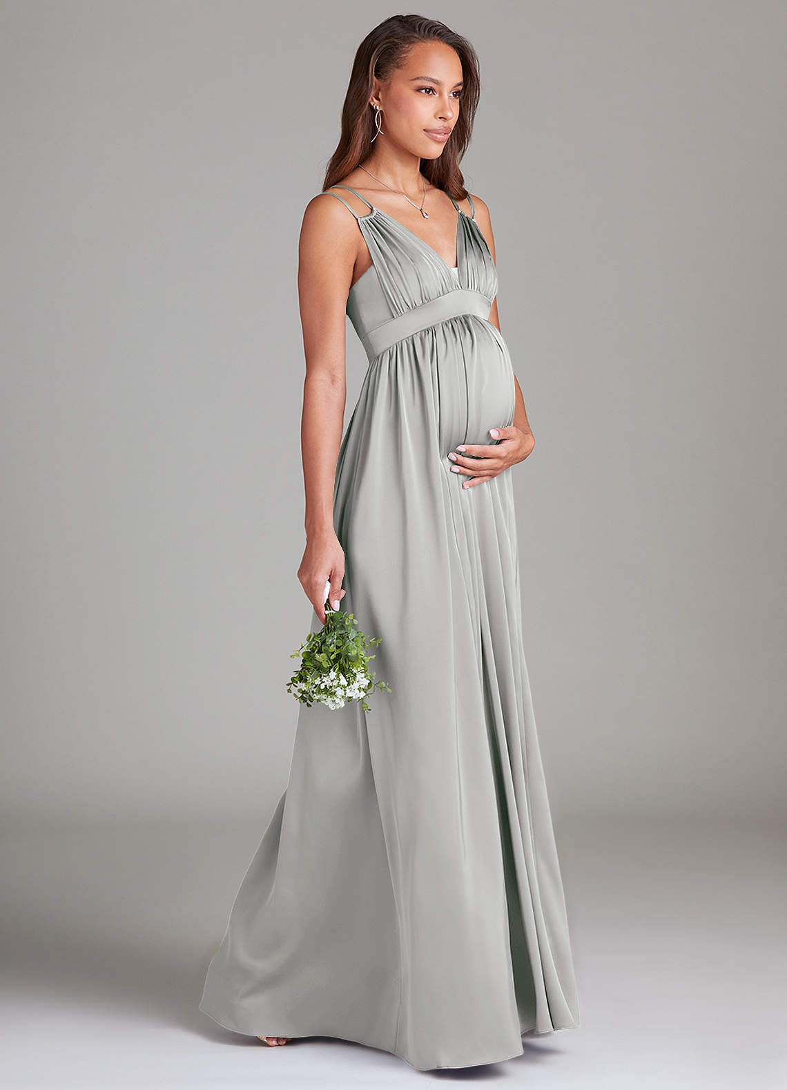 silver maternity dress Shop Dark grey/silver tulle lace for photoshoot with long train Short cap sleeves Shop Maternity Dress for Photo
