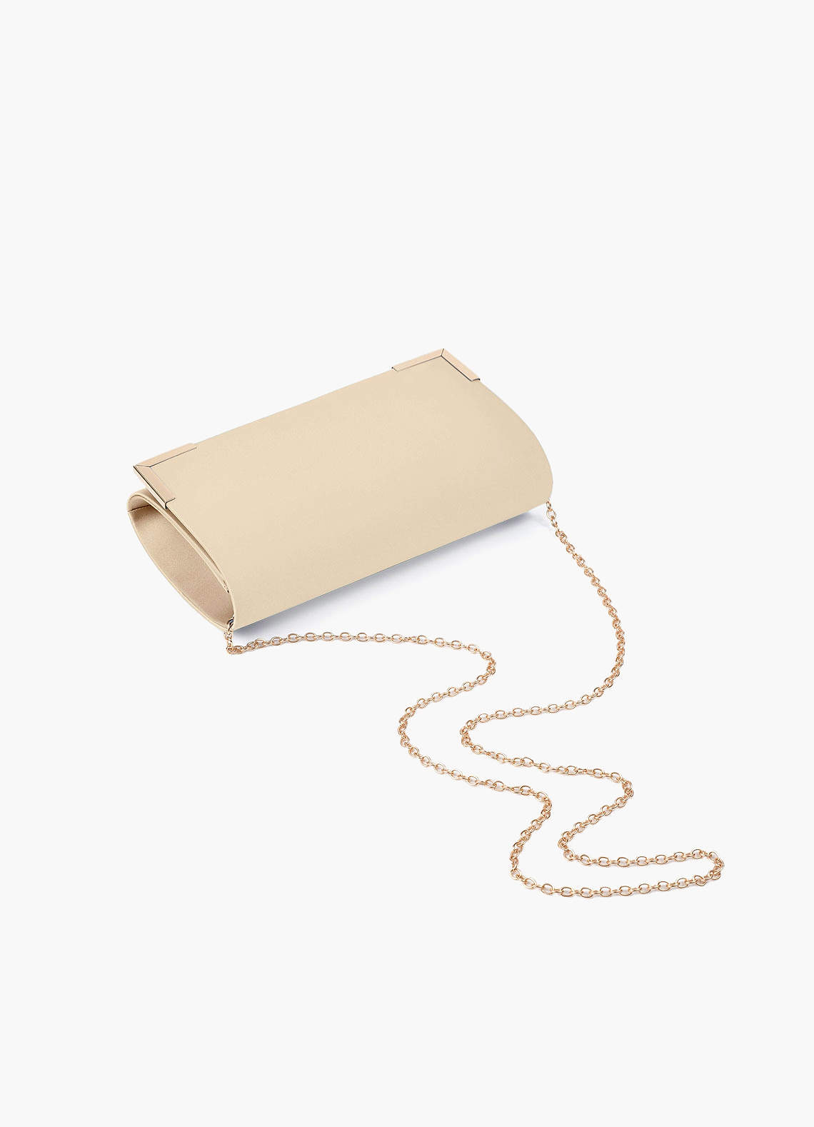 front Matching Color Matte Satin Envelope Clutch Bag