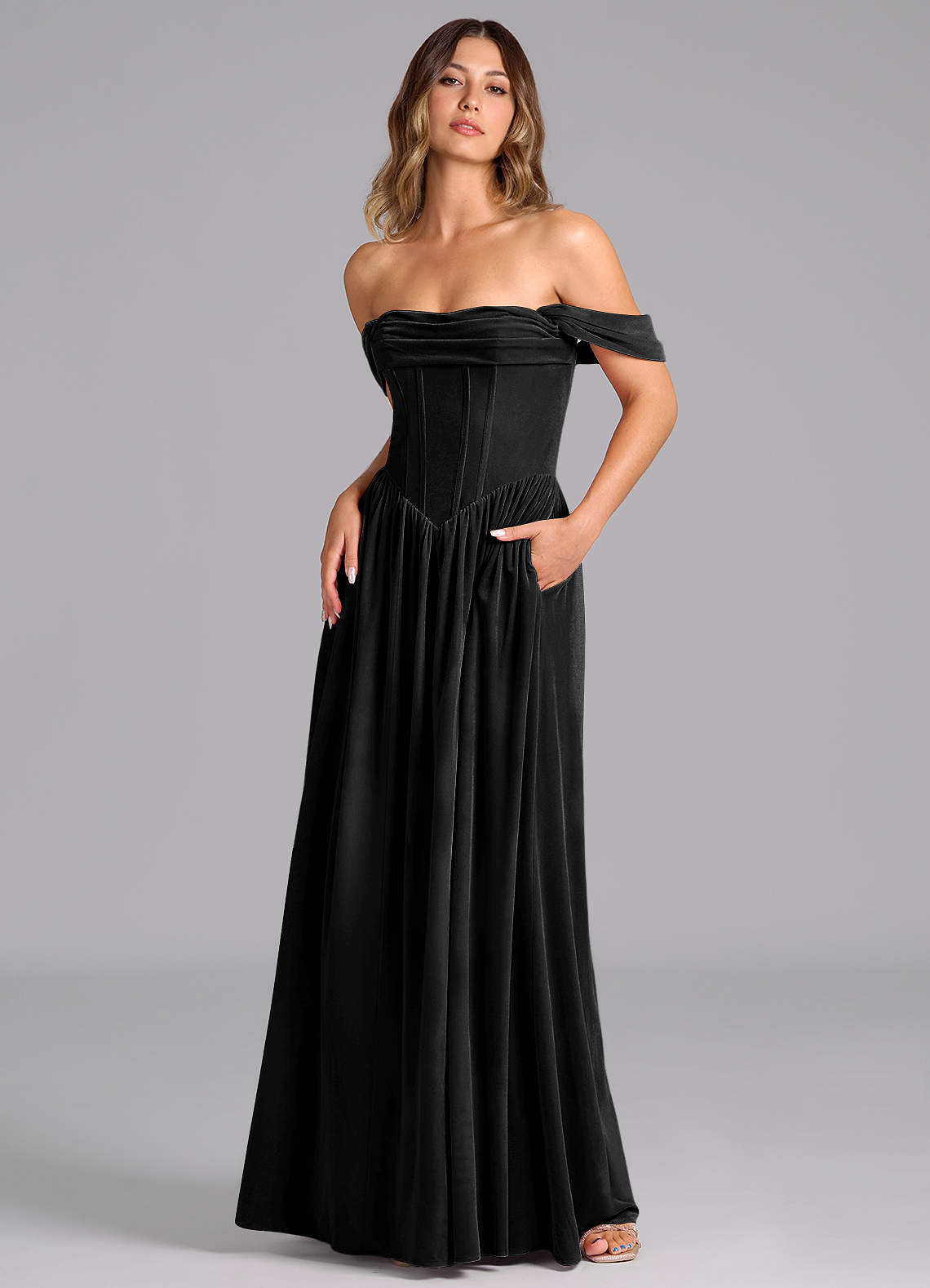 black ruched velvet dress Black Velvet Ruched Wrap Maxi Dress