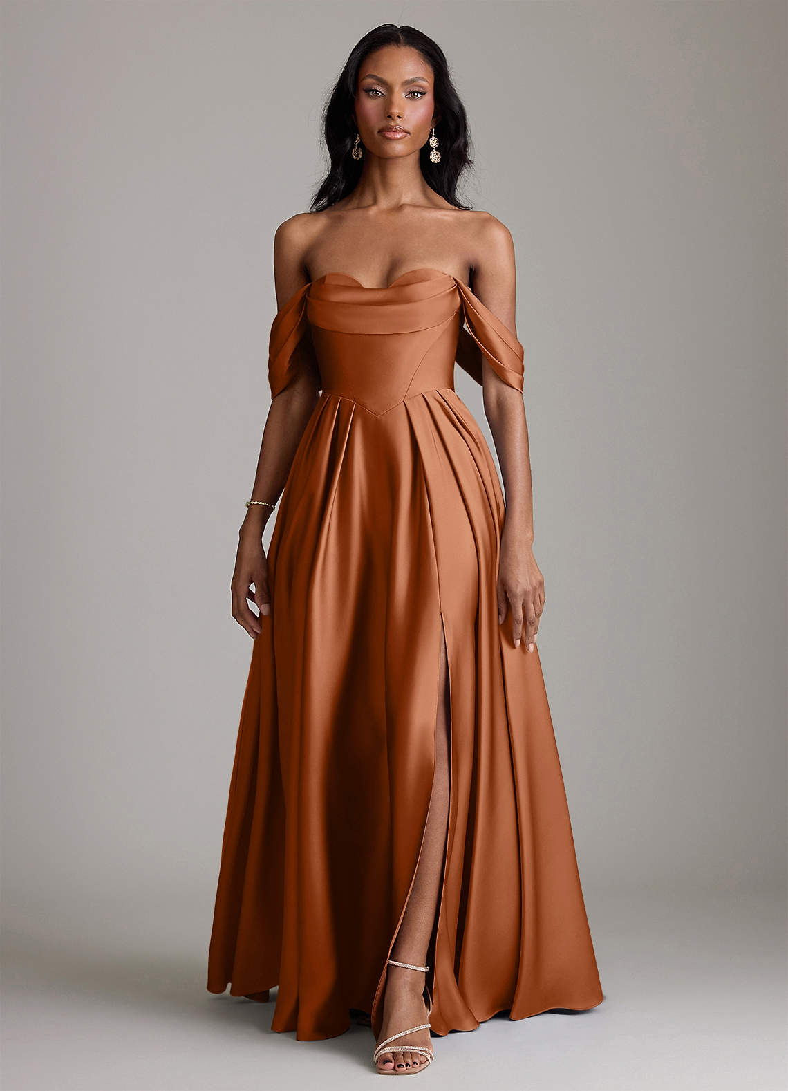 bridesmaid dresses under 20 Azazie A-Line Strapless Floor-Length Stretch Satin Jewel neckline gives the Look32_Act4 FairOnly M307 Women's Straps Size:16L