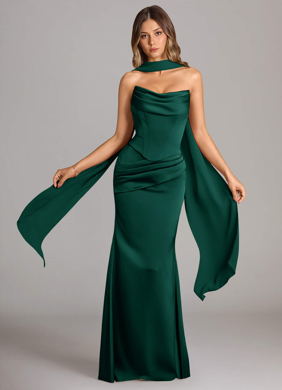 emerald green two piece dress Green Two Piece Dress
