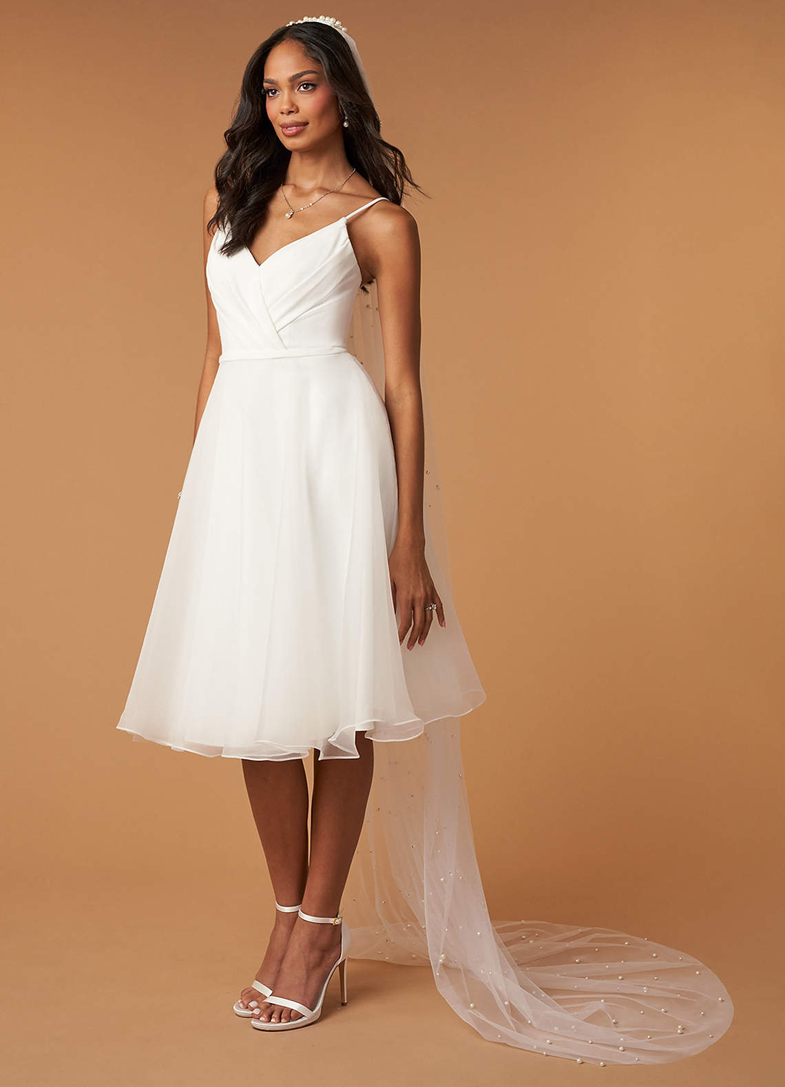 front Quin Pearl Chapel Length Veil