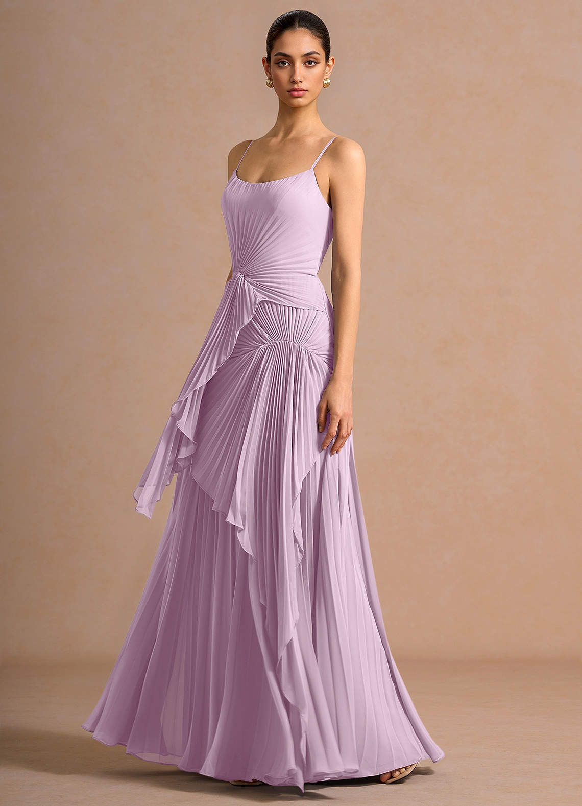 lilac silk maxi dress L'AGENCE Akiya Satin Maxi Dress In Icy Lilac