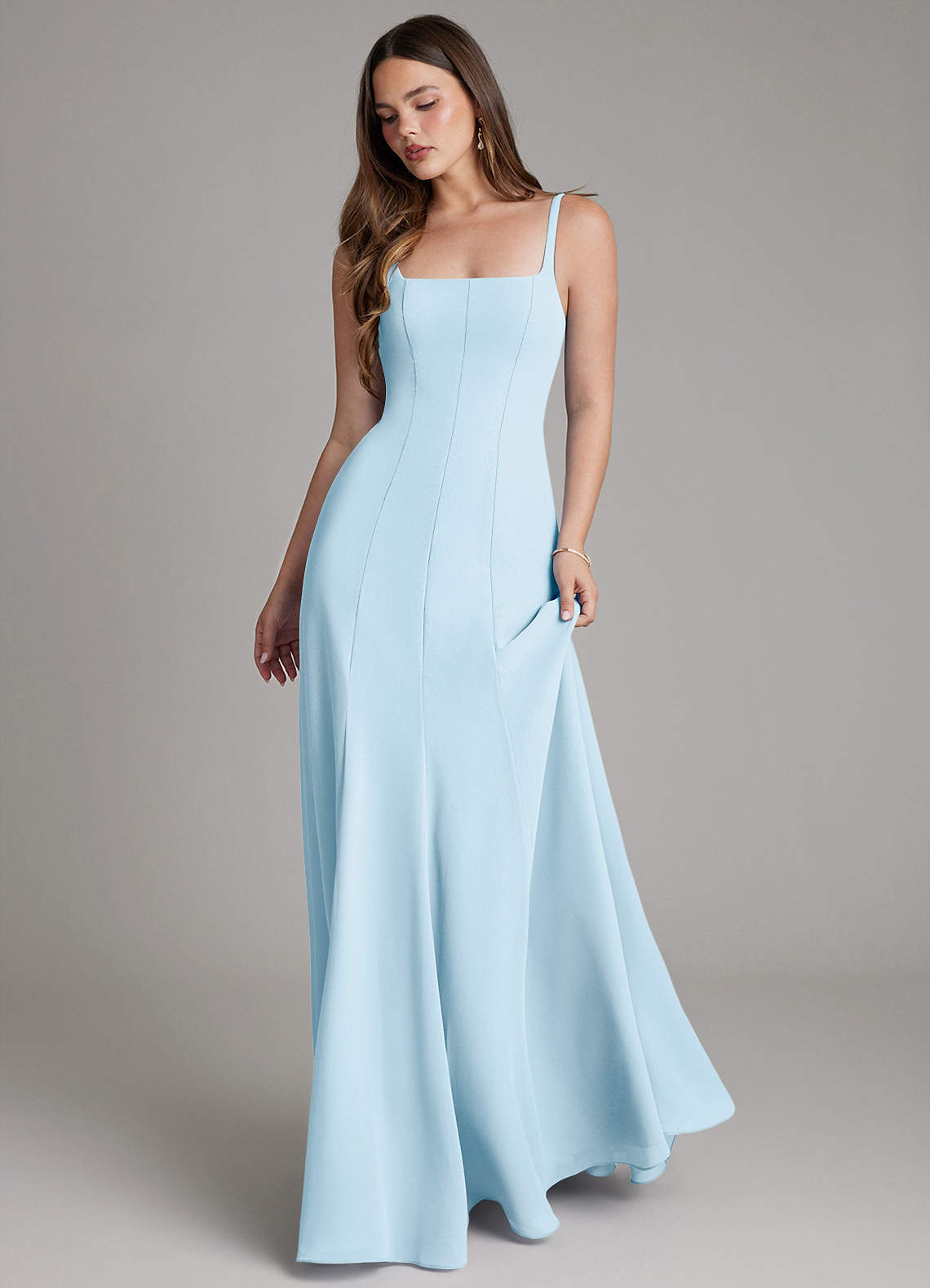 horizontal line dress Elegant mid thigh striped dress - Dress ADELYNX