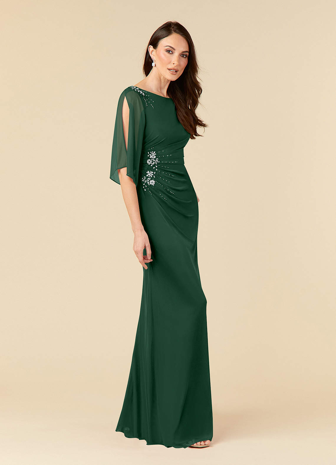 slim fit dress slacks Sheath/Column One-Shoulder Long Formal Dresses with Split Side & Ruche main image 0