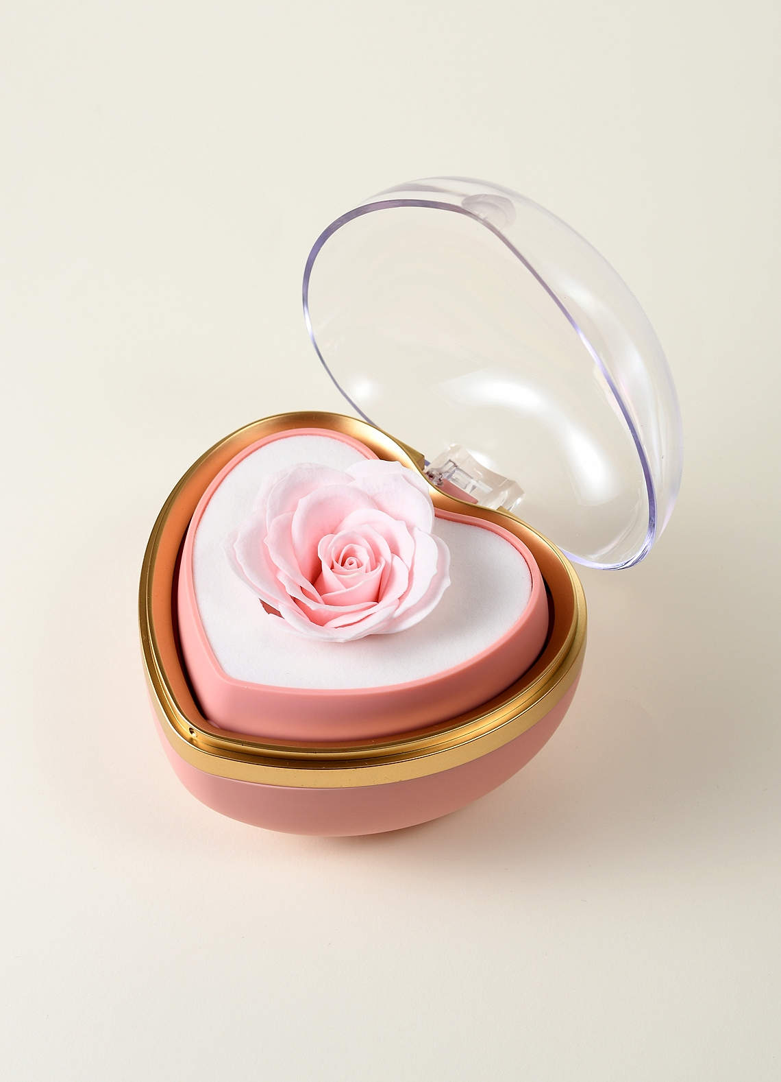 front Heart-Shaped Reversible Rose Jewelry Box