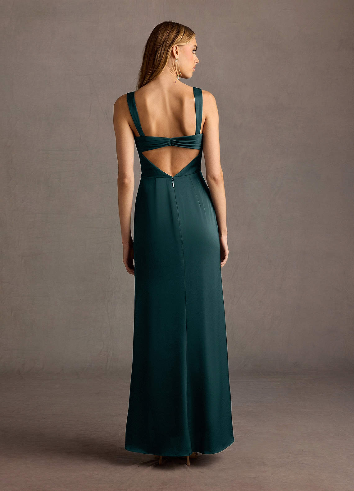 Vivianna Forest Green Floral Neckline Maxi Dress | Azazie