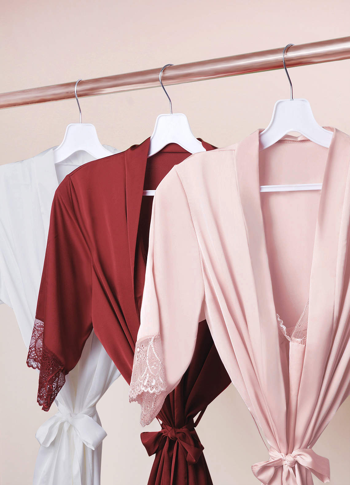 front Short Sleeve Vintage Satin Robe