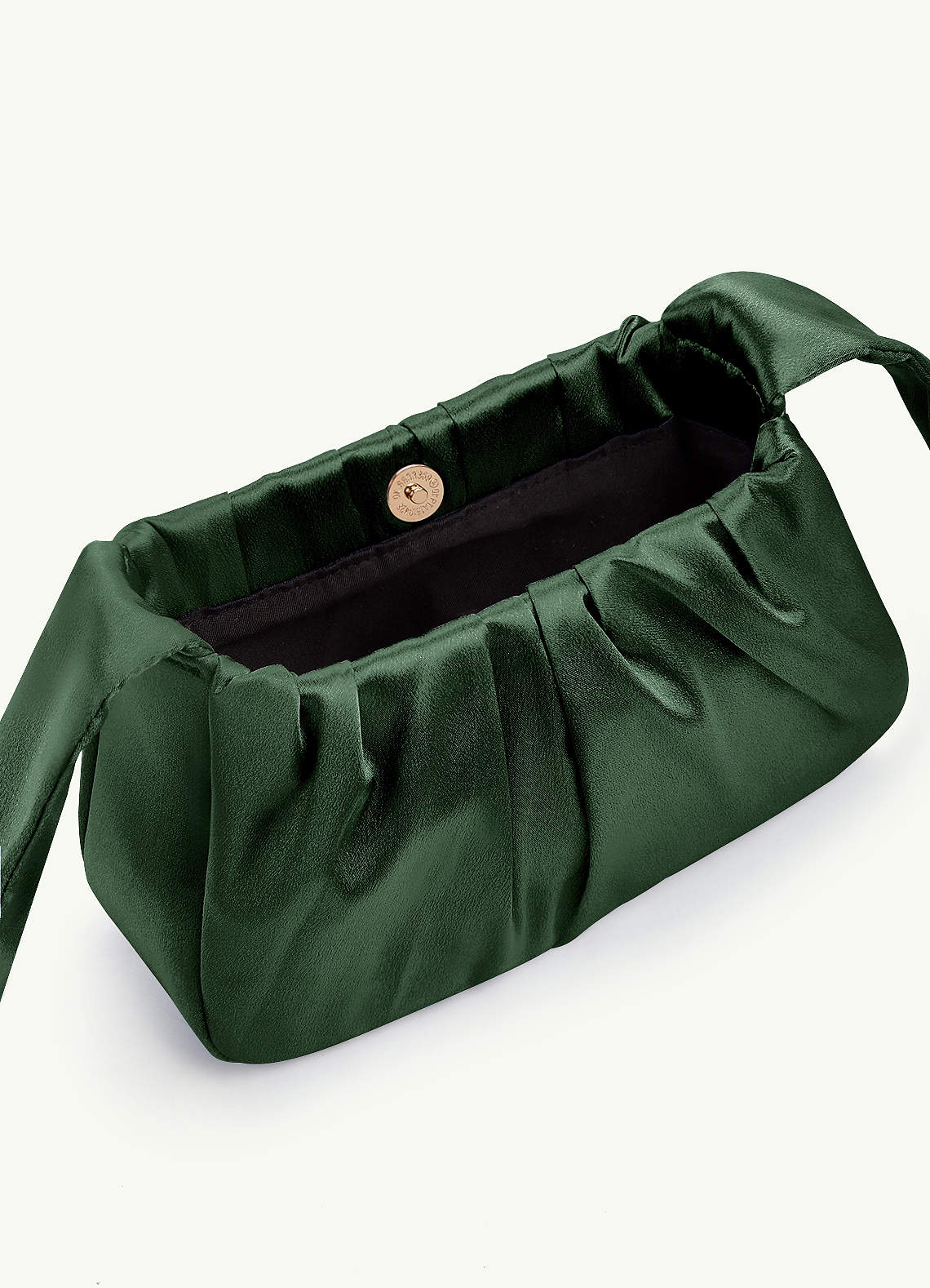 front Vastaavan värinen metallinen satiininen solmittu kahvakäsilaukku