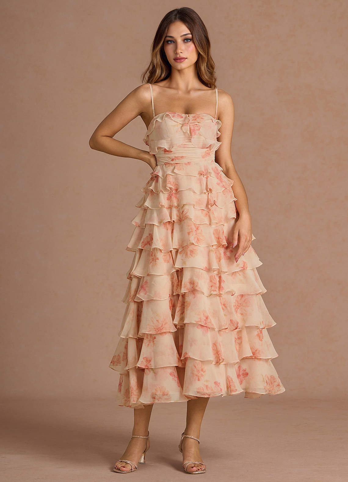 long lace off the shoulder dress Off-Shoulder Ruffle Lace Maxi Dress in Soft Pink - XXS