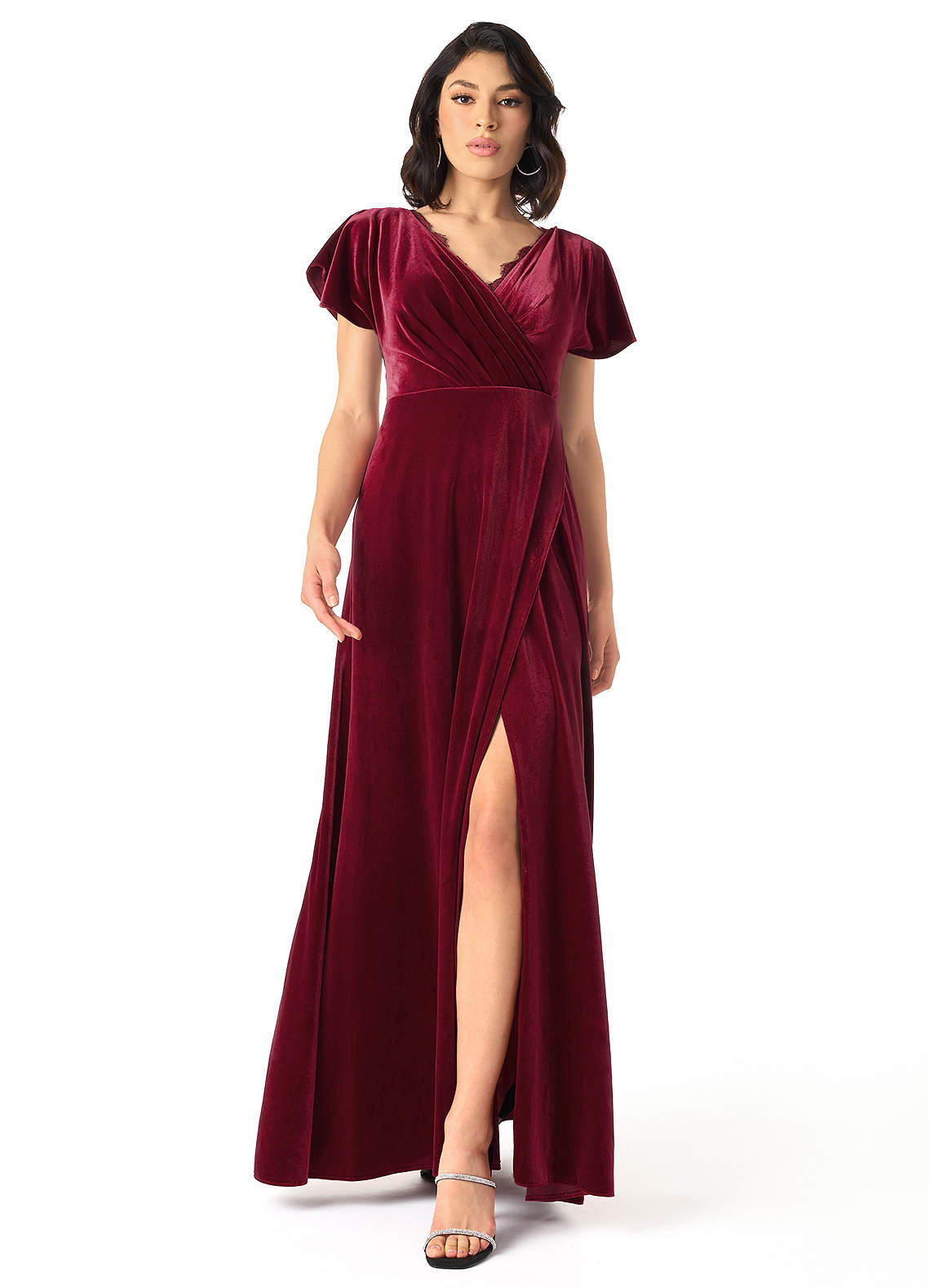velvet maroon bridesmaid dress Burgundy Halter A-Line Velvet Bridesmaid Dress FancyVestido