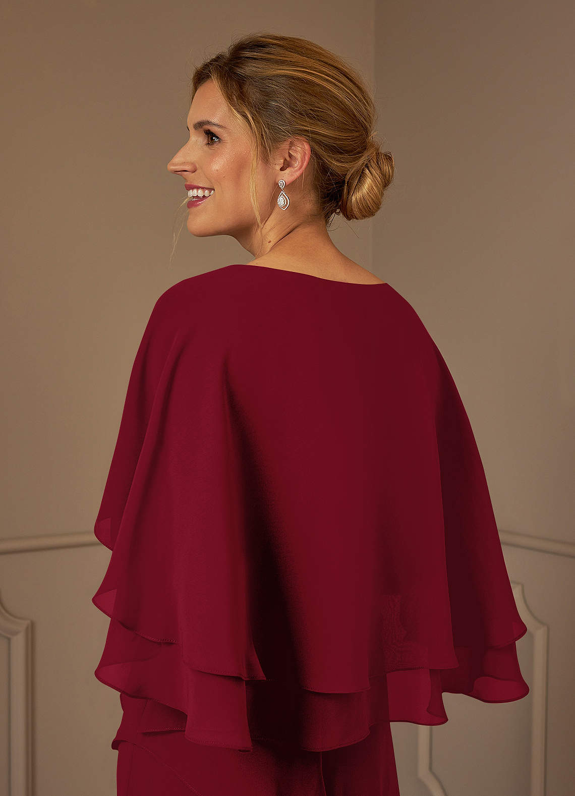 Azazie OHara Vestidos para mãe da noiva Vestido Borgonha de Chiffon de Linha A image6