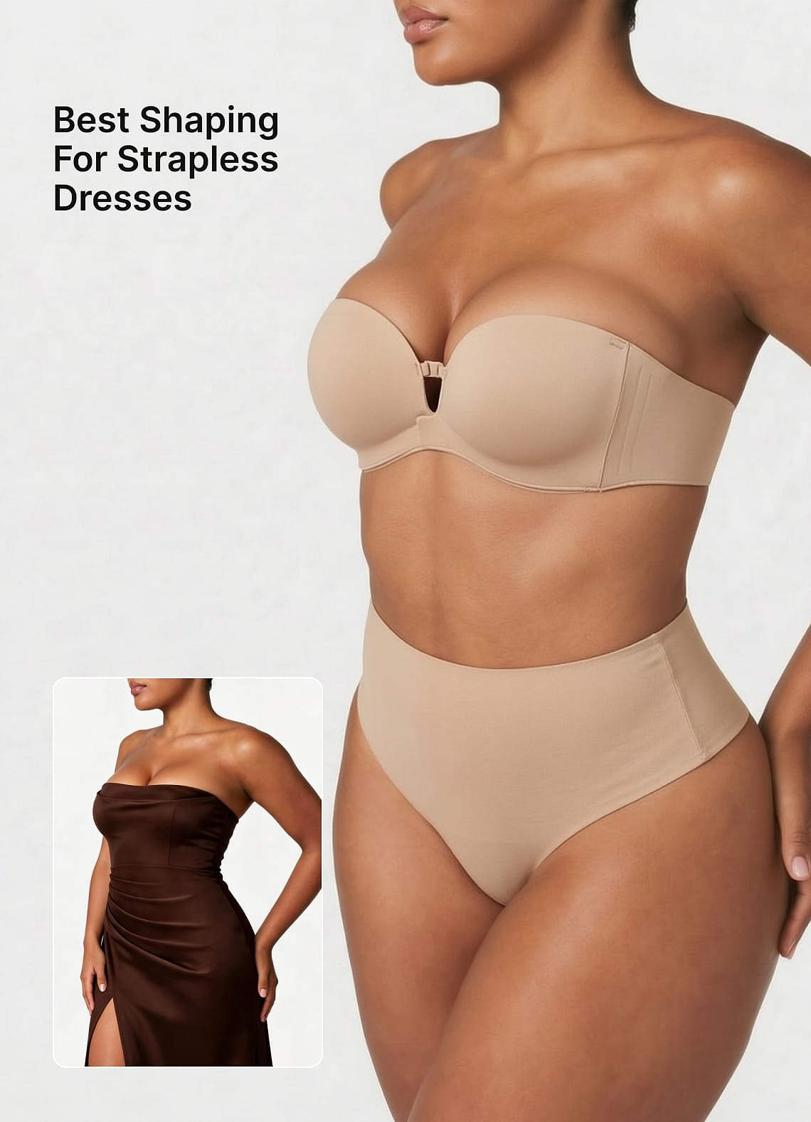 front Strapless push-up bh zonder sluiting aan de voorkant (voor cupmaat A/B)
