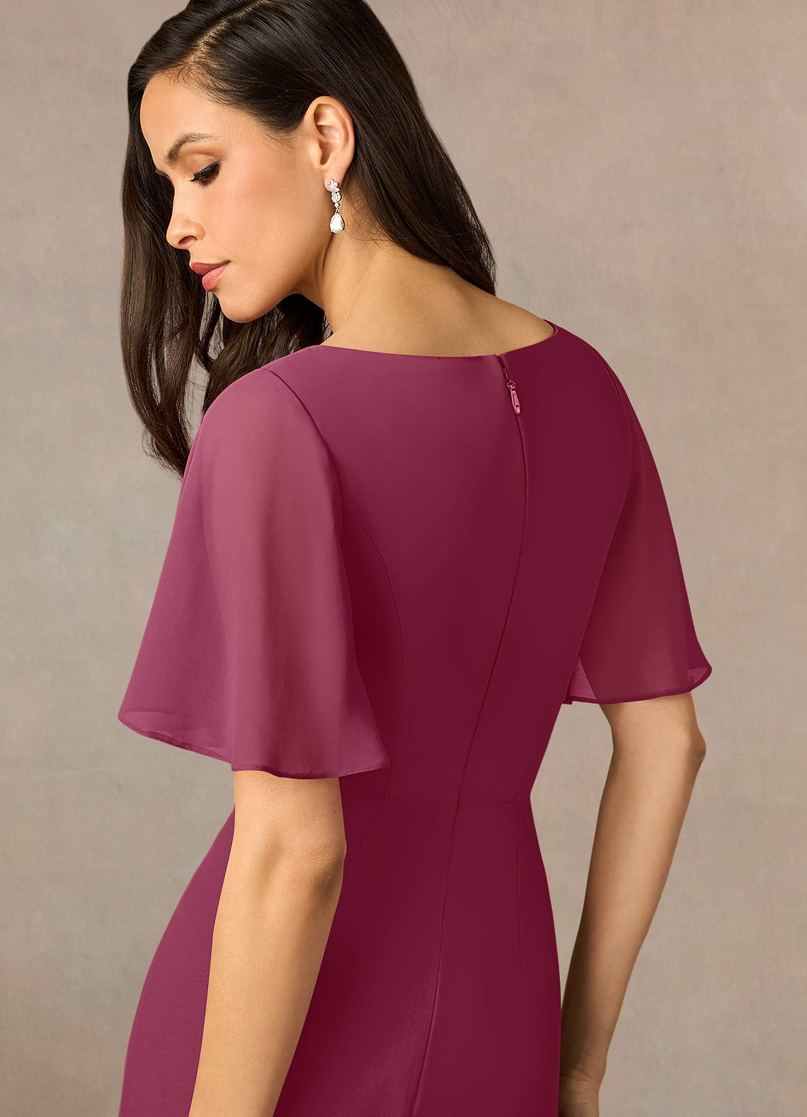 Azazie Rain Abiti per la Madre della Sposa Abito Tubino in Chiffon Perline Gelso image11