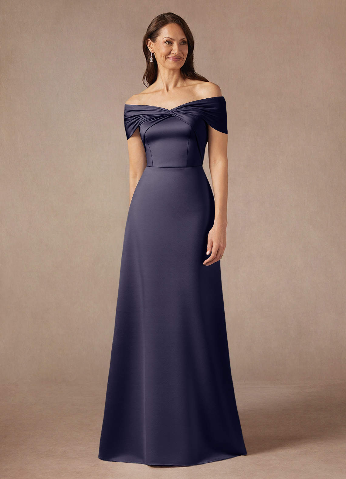 A-Line/Princess Off-the-Shoulder Stretch Satin Mother of the Bride Dresses Ankle-Length Sleeveless Sequins