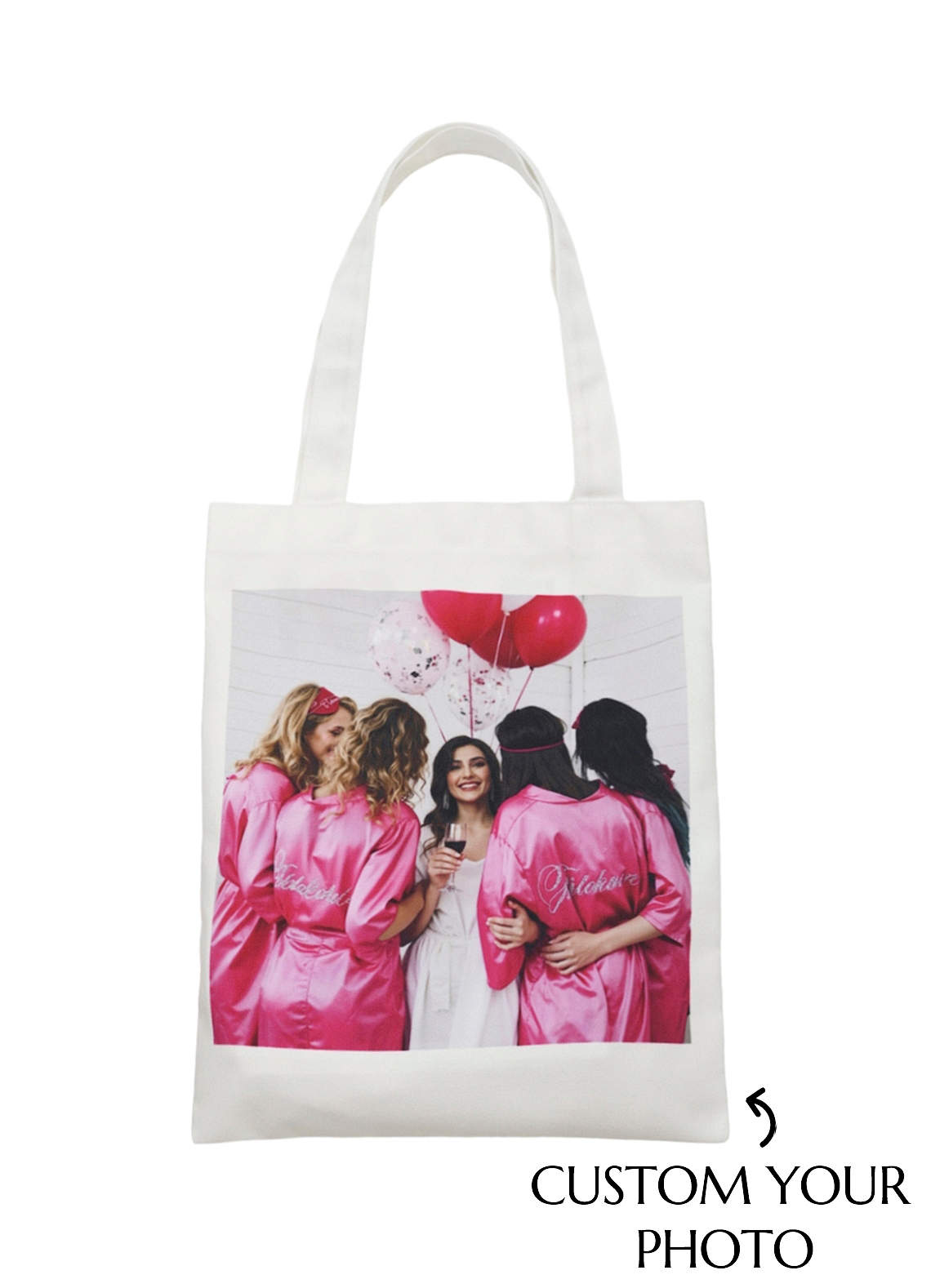 front Custom Photo Canvas Tote Bag